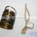 Wholesale custom metal string tags for bottles