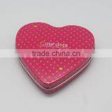 Shenzhen Manufacture Tin Box Heart Shape Pink Gift Box