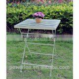 Wrought Iron Stylish Light Green Square Coffe Table Patio Set thumbnail-2