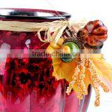 Colored Pumpkin Glass Candle Holder Halloween Uesd thumbnail-2