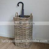 Grey Buff Rattan Umbrella Stand Basket thumbnail-3