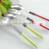 2014 New Style Stainless Table Fork and Spoon With Plastic Handle and Low Price thumbnail-1