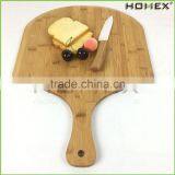 Natural Bamboo Pizza Board With Handle Pizza Cutting Peel/Homex_FSC/BSCI Factory thumbnail-1