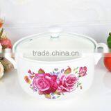 8"ceramic Round Microwave Oven Pot With Glass Lid thumbnail-2