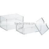 Acrylic Lucite Plexiglass Three Stacking Boxes Organizer Set thumbnail-2