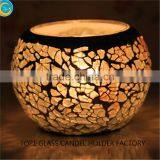Yellow Handmade Mosaic Candlestick Holders Wedding Decorations Cheap