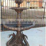 Bronze Garden Swan Water Fountain With Lion Head thumbnail-2