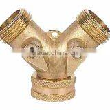 Brass 2 Way Hose Splitter With Valve thumbnail-1