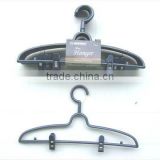Metallic silver hanger with clips