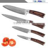 2017 High Quality Manufacturers Selling High-end Four-piece Kitchenware Multi-function Colour Wood Damascus Knife thumbnail-3