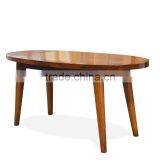 Coffee Table Teak Wood Whit Oval Shape Top Model Natural Color thumbnail-2