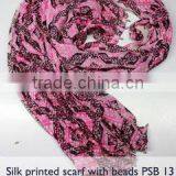 Soft Printed Wool Scarf Made up of Pure Wool Printed Wool Scarf The Grid of Pink thumbnail-1