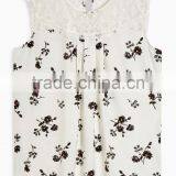 2016 Fashion Jersey Sleeveless Top With Beautiful Lace Yoke HST8033 thumbnail-1