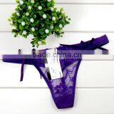 Brand New Sexy Lady T-back Transparent Hot Lady Lace T-back Panties With Bows in Stock thumbnail-5