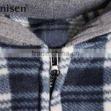 Garment Stock Lot Chinese Supplier Men Fleece Plaids Jacket With Hood thumbnail-3