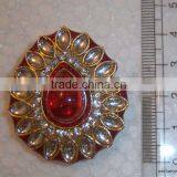 Gold TONE COCKTAIL FASHION Kundan Lampwork FINGER Ring thumbnail-1