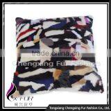 CX-D-81 Custom Made Real Mink Fur Patchwork Pillowcase ,Decorative Pillow Cover thumbnail-1