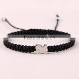 Diy Black Wax Cord Woven Enamel Steel Charms Bracelets High End Handmade Woven Bracelets for Valentine's Gifts 2016 thumbnail-2
