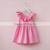New Soft Baby Cotton Frocks Designs Girls Soild Color Princess Dress Girl Off-shoulder Birthday Dresses thumbnail-2