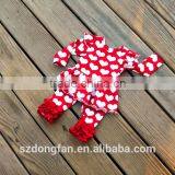 Girls Valentines Day Clothing Sets Red Heart Knit Ruffle Icings Pants And Tops Outfit
