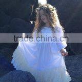 Girls Classic Long Sleeved Vintage Lace Embellished Nightgown Baby Kids Christmas Sleepwear 100% Cotton Lace Crochet Dress thumbnail-3