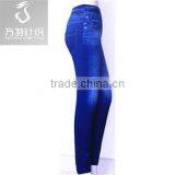 Seamless Dark Blue Retro Demin Sexy Legging thumbnail-2