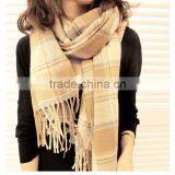 Hot Sales Different Colors Choice Fashion Design Fake Cashmere Plaid Pattern Design Scarf With Tassel Warm Fashion Scarf thumbnail-6