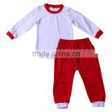 2017 solid tops & pants with buttons kids clothing girls and boys outfits baby pajamas