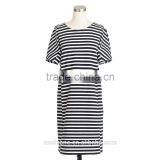 High Quality Short Sleeve Stripe Tee Dress Wholesale Shift Dresses Women thumbnail-5