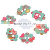 Lowest Price 24mmx17mm Mixed Cloud Two Holes Acrylic Button for Making Jewelry