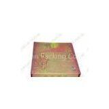 Gold Foil Fancy Rigid Cardboard Food Packaging Boxes With Silk, Book Shape