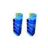 Light Duty 4 Tiers Blue Cardboard Display Shelves thumbnail-1