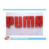 OEM Puma CNC Wood Engraving Logo / Red MDF Brand Label For Wood Display Stand