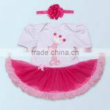 2017 Birthday Party Suit, Cartoon Embroidery Baby Set ,high Quqlity , Romper With Headband 2 PCS thumbnail-1