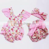 Floral bubble rompers and shorts set infant clothing girl toddler outfits M6072804