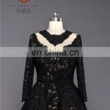 2017 Supplier Of Dress Long Sleeve Full Lace Front Short Back Long Black Prom Dress thumbnail-2