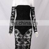 2017 Long Sleeve Lace Bandage Mini Dress Off-shoulder Dress thumbnail-4