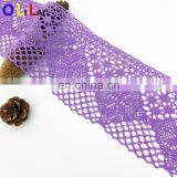 OLCT1314 13cm Fashjion Purple Swiss 100% Cotton Crochet Lace for Ladies Dress thumbnail-2