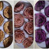 Preseved Metallic  rose flowers for Flower Gift Box