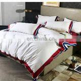 Red And Black Hotel Luxury Satin Duvet Cotton Bed Sheet Bedding Comforter Set King Size Bed Set thumbnail-2