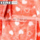 2018 Super Soft Personalized Heartshaped Printed Flannel Fleece Women Bathrobe With Hood thumbnail-4