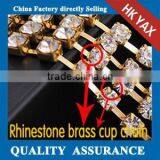 F0603 Nice Rhinestone Brass Cup Chain thumbnail-1