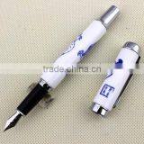 Fountain Pen Blue and White Porcelain Dragon Medium Nib 18kgp thumbnail-3