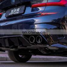 Gloss Black Body Kit Rear Bumper Lip Diffuser Spoiler With LED For BMW G20 Rear Bumper Lip thumbnail-2