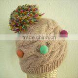 Woolen Cap With Felt Ball
