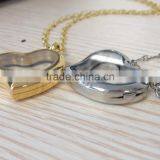 Wholesale Charms Gold Heart Necklace, Glass Memory Lockets thumbnail-1