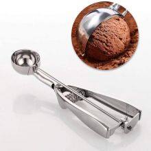 Stainless Steel Ice Cream Tools Food Cookie Spoon Ice Cream Scoop With Trigger Release thumbnail-1