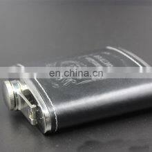 Wholesale Personalized Logo Liquor Glass Gift Set Custom Black Stainless Steel Whiskey Hip Flasks thumbnail-5