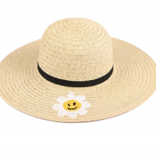 Embroidered Daisy Simple Straw Beach Hat Seaside Holiday Sun Hat