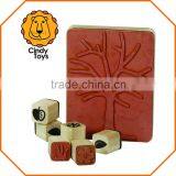 Wooden Rubber Stamp Apple Tree 7 Pcs for Kids thumbnail-1